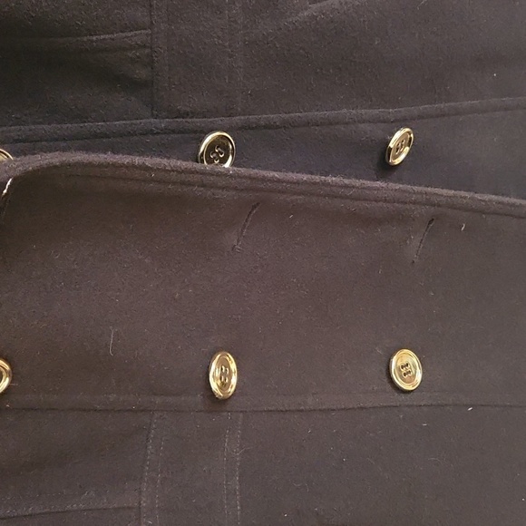 Black Double Breasted Pea Coat - Picture 2 of 7